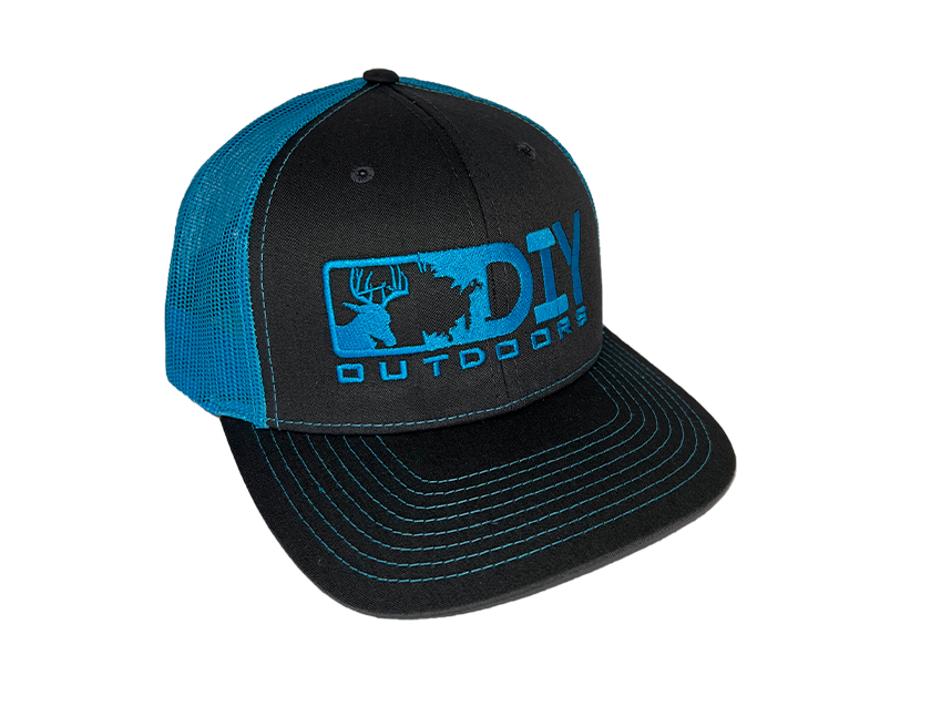 Charcoal/Neon Blue DIY Logo Richardson 112 HAT